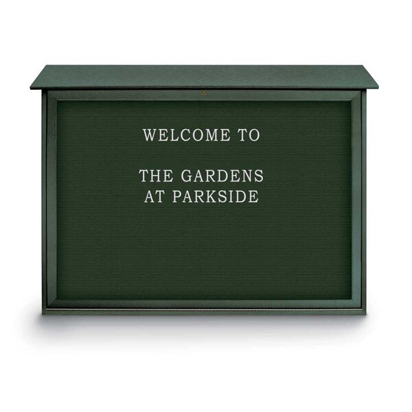 Indoor Enclosed Combo Board, 42"x32", Satin Frame/White Porc & Black
